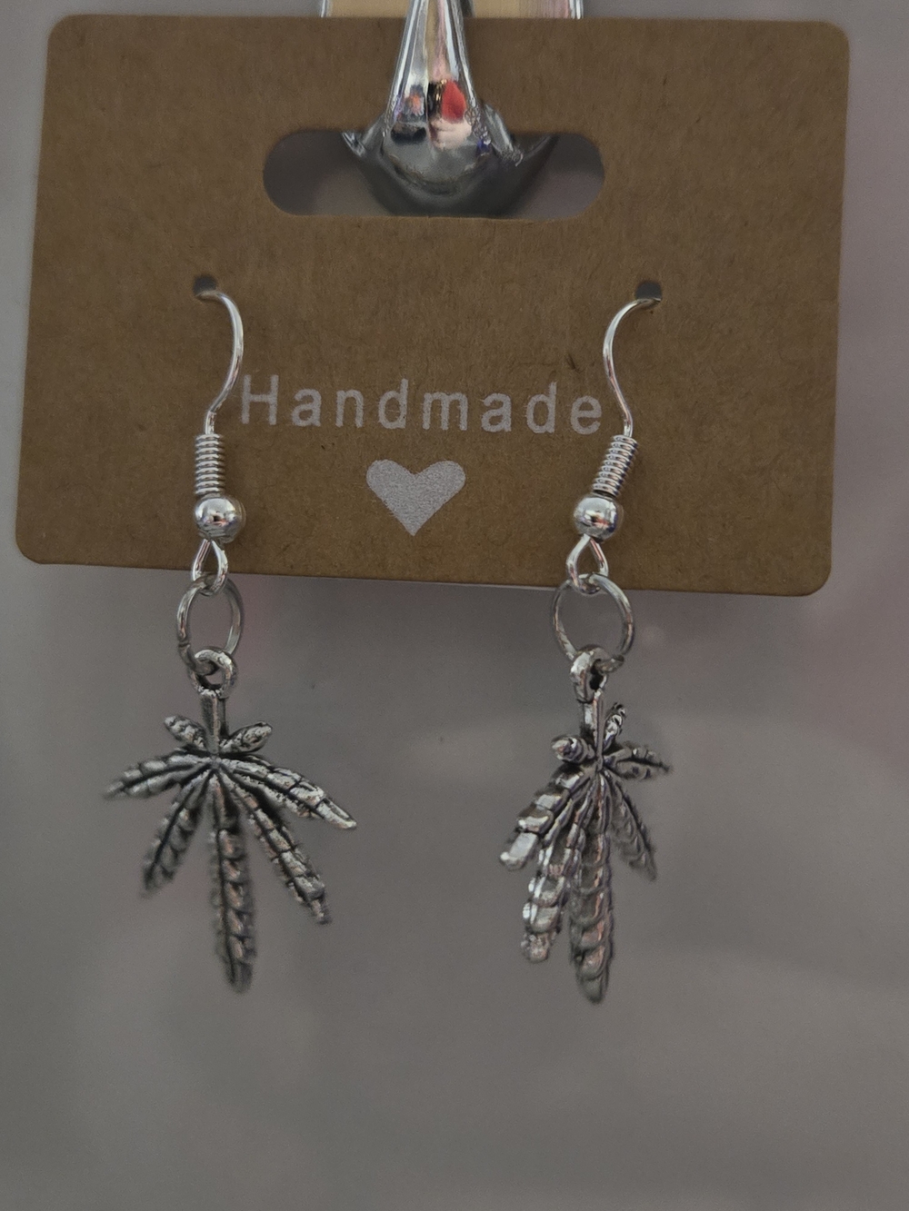 Handmade Silver Leaf Dangle Earrings